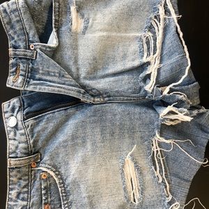 High rise jean shorts